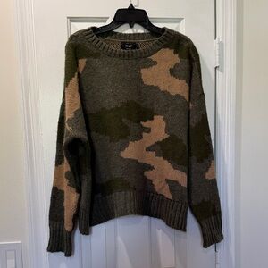 Camo Crewneck Sweater - Green and Tan